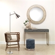 Eden Home 2-Drawer Transitional Faux Leather Console Table in Gray