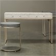 Eden Home 2-Drawer Transitional Faux Leather Console Table in Cream