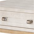 Eden Home 2-Drawer Transitional Faux Leather Console Table in Cream