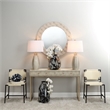 Eden Home 2-Drawer Transitional Faux Leather Console Table in Cream