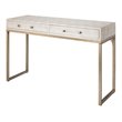 Eden Home 2-Drawer Transitional Faux Leather Console Table in Cream