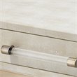 Eden Home Transitional Iron Metal/Faux Leather Side Table in Cream