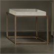 Eden Home Square Transitional Metal Side Table in Cream/Champagne