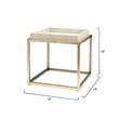 Eden Home Square Transitional Metal Side Table in Cream/Champagne