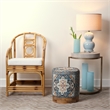 Eden Home Metal Ivory Side Table Round 23.5