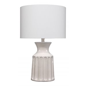 eden home coastal style ceramic table lamp in off-white finish