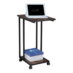 Eden Home Modern Metal End C Table for Small Spaces in Brown