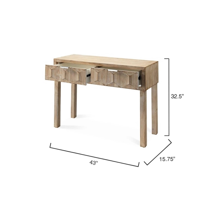Eden Home 2-drawer Transitional Wood Console Table in Gray Washed