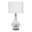 Eden Home 1-Light Transitional Ceramic Table Lamp in Gray/White