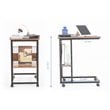 Eden Home Modern Wood End C Table with Magazine Holder in Rustic Brown