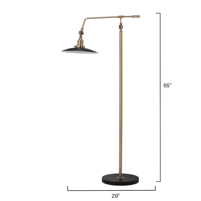 Eden Home 1-Light Modern Metal Floor Lamp with On/Off Floor Switch in Brass