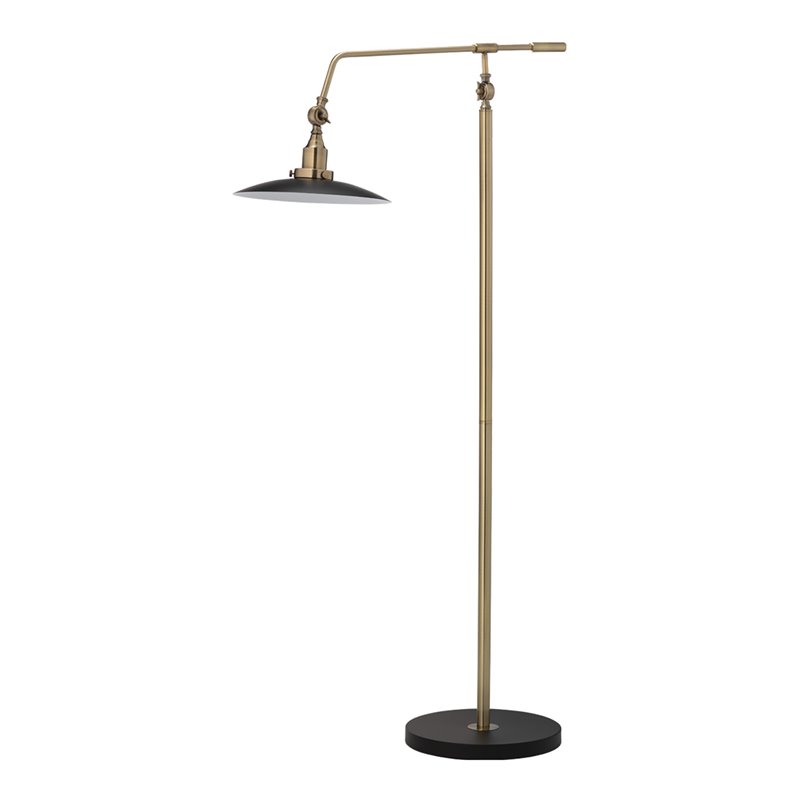 Eden Home 1-Light Modern Metal Floor Lamp with On/Off Floor Switch in Brass
