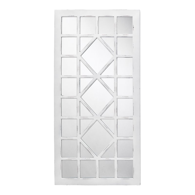 Eden Home Wood Extremely Versatile Mirror in Ivory Painted