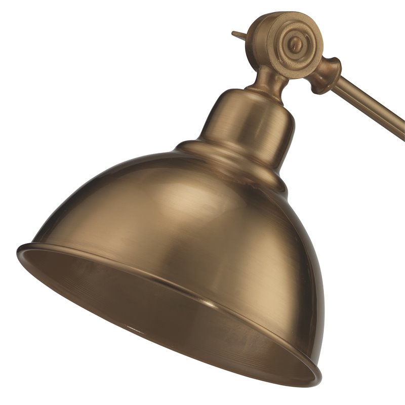 Eden Home 1-Light Traditional Metal Table Lamp with Adjustable Hood in Brass