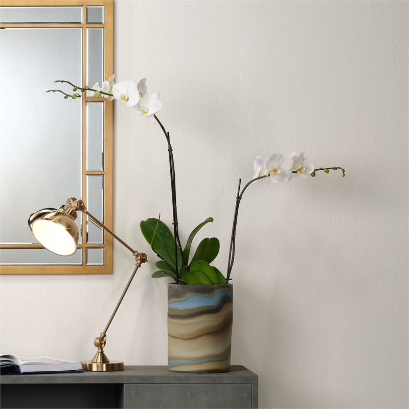 Eden Home 1-Light Traditional Metal Table Lamp with Adjustable Hood in Brass