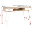 Eden Home Mid-Century Wood/Metal Home Office Writing/Computer Desk in White/Oak