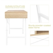 Eden Home Mid-Century Wood/Metal Home Office Writing/Computer Desk in White/Oak