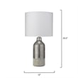 Eden Home 1-Light Transitional Ceramic Table Lamp with Linen Shade in Silver