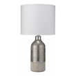Eden Home 1-Light Transitional Ceramic Table Lamp with Linen Shade in Silver