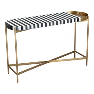 eden home modern style iron mdf and resin console table in gold