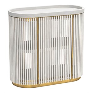 eden home modern mango wood and steel bar cabinet in white finish