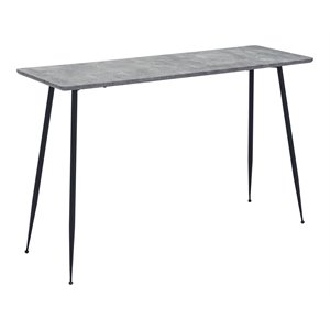eden home modern style steel and mdf console table in gray finish