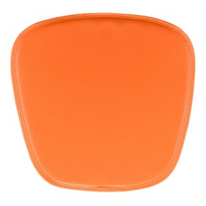 eden home wire mesh modern polyurethane faux leather and foam cushion in orange