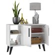 Eden Home 4-Shelf Mid-Century Engineered Wood Sideboard in White