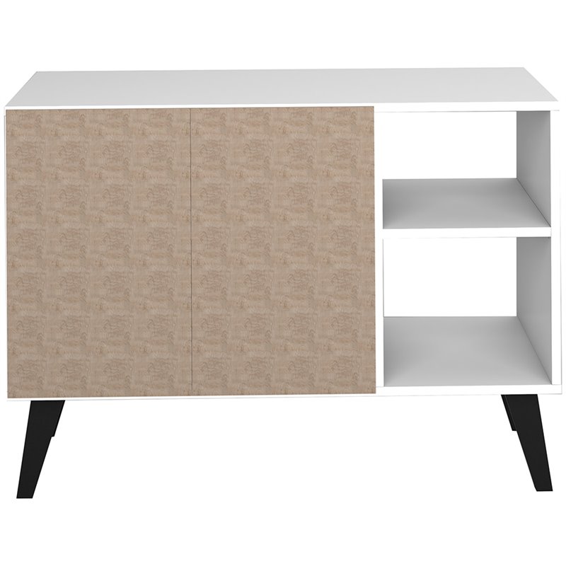 Eden Home 4-Shelf Mid-Century Engineered Wood Sideboard in White
