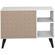 Eden Home 4-Shelf Mid-Century Engineered Wood Sideboard in White
