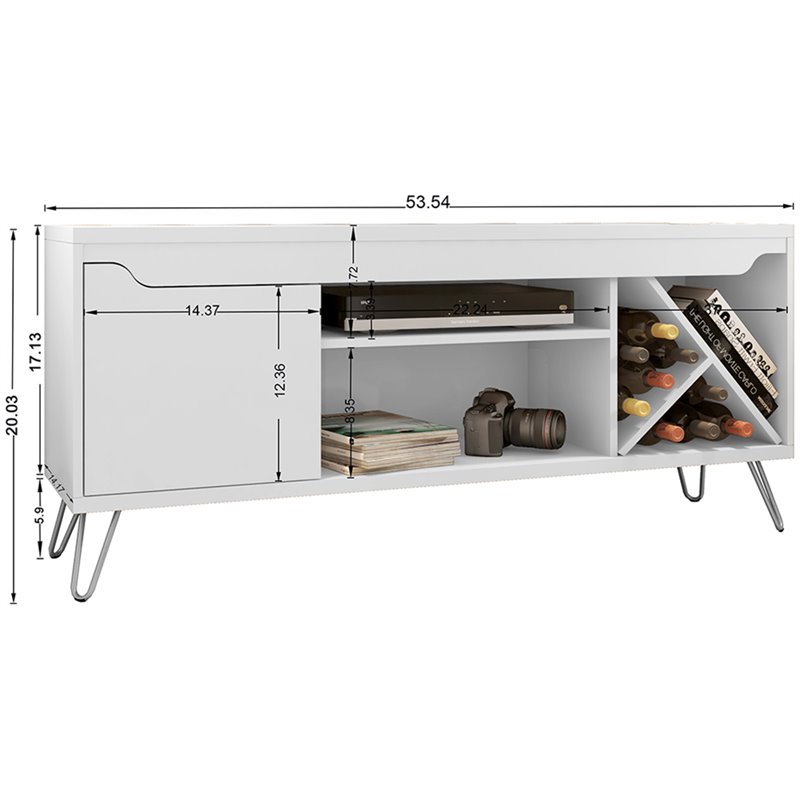 Eden Home Modern Wood TV Stand for TVs up to 54