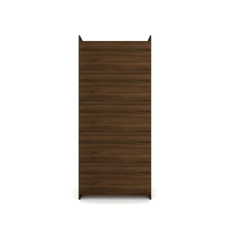 Eden Home Contemporary Wood Sectional Corner Wardrobe Closet in Brown