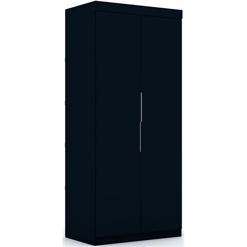 Eden Home Contemporary Wood Sectional Corner Wardrobe Closet in Blue