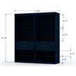 Eden Home 2-Piece Contemporary Wood Wardrobe Closet Set in Blue
