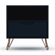 Eden Home Mid-Century Engineered Wood Nightstand in Midnight Blue