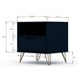 Eden Home Mid-Century Engineered Wood Nightstand in Midnight Blue