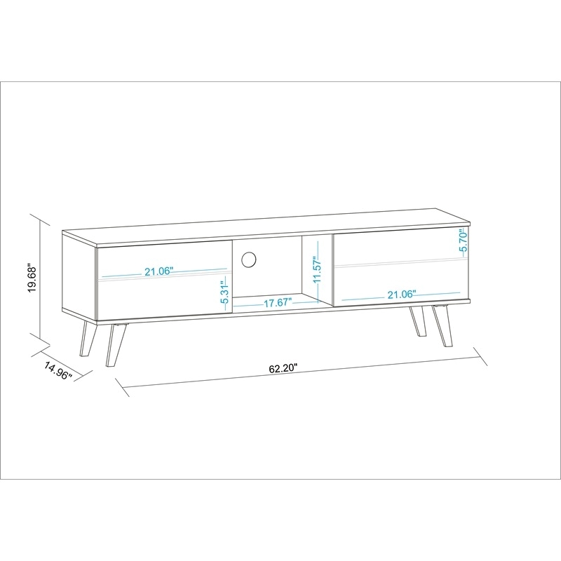 Eden Home Mid-Century Wood TV Stand for TVs up to 60