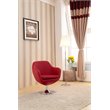 Eden Home Contemporary Faux Leather Swivel Accent Chair in Red