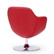 Eden Home Contemporary Faux Leather Swivel Accent Chair in Red
