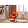 Eden Home Velvet & Metal Swivel Accent Chair in Orange/Chrome