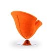 Eden Home Velvet & Metal Swivel Accent Chair in Orange/Chrome