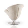 Eden Home Velvet & Metal Swivel Accent Chair in White/Polished Chrome