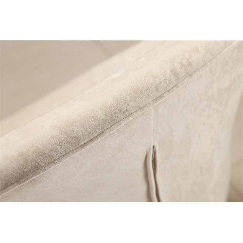 Eden Home Velvet & Metal Swivel Accent Chair in White/Polished Chrome