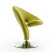 Eden Home Fabric & Metal Swivel Accent Chair in Green/Polished Chrome