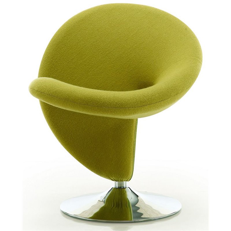 Eden Home Fabric & Metal Swivel Accent Chair in Green/Polished Chrome