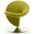 Eden Home Fabric & Metal Swivel Accent Chair in Green/Polished Chrome
