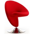 Eden Home Fabric & Metal Swivel Accent Chair in Red/Polished Chrome