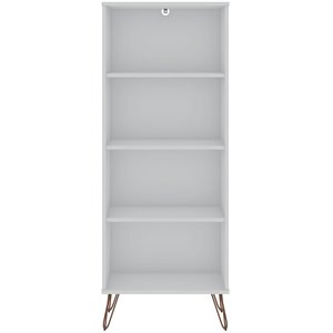eden homemodern wood bookcase with 4 shelves in white