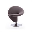 Eden Home Fabric & Metal Swivel Accent Chair in Gray/Polished Chrome