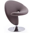 Eden Home Fabric & Metal Swivel Accent Chair in Gray/Polished Chrome